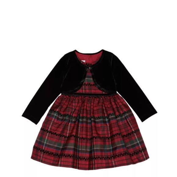 Pippa & Julie baby Plaid Taffeta
Dress & Velvet Jacket Set 6-9 months - Picture 2 of 6